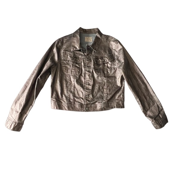 Polo Ralph Lauren Bronze Metallic Trucker Denim Jacket | LARGE - Picture 4 of 9